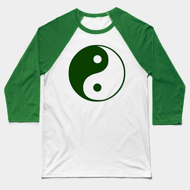 Green yin and yang design Baseball T-Shirt by Made the Cut